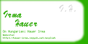 irma hauer business card